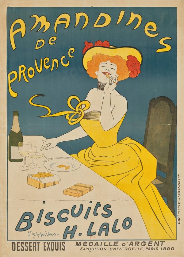 Amandines de Provence (c. 1900) — vintage Belle Époque poster by Biscuits H. Lalo, Provence, fine art giclée print